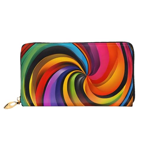 Bunte Regenbogen-Geldbörse aus langem Leder, große Geldbörse aus weichem PU-Leder für Damen mit mehreren Kartenfächern, Handytasche und Münzbörse mit Reißverschluss, stilvolle Clutch mit Handykartenha von Anceky