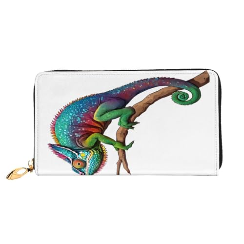 Chameleon Listen Music Lange Lederbrieftasche, große Kapazität, weiches PU-Leder für Damen mit mehreren Kartenfächern, Handytasche und Münzbörse mit Reißverschluss, stilvolle Handykartenhalter-Clutch Chameleon Listen Music Lange Lederbrieftasche, große Kapazität, weiches PU-Leder für Damen mit mehreren Kartenfächern, Handytasche und Münzbörse mit Reißverschluss, stilvolle Handykartenhalter-Clutch von Anceky