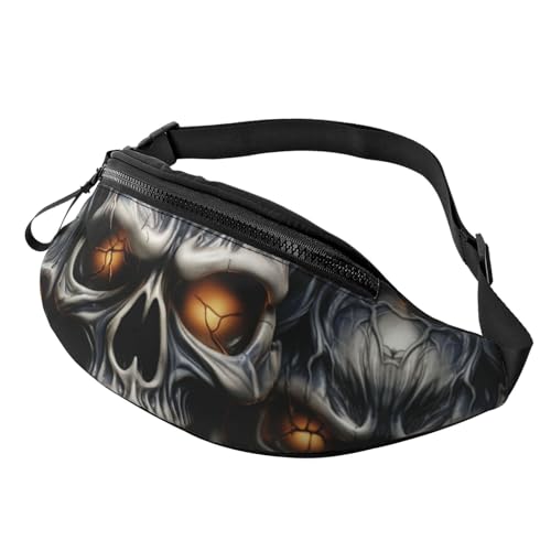 Coole Bauchtasche mit bösem Totenkopf-Motiv für Männer und Frauen, leichte, verstellbare Gürteltasche, modische Hüfttasche für Reisen, Wandern und Laufen Coole Bauchtasche mit bösem Totenkopf-Motiv für Männer und Frauen, leichte, verstellbare Gürteltasche, modische Hüfttasche für Reisen, Wandern und Laufen von Anceky