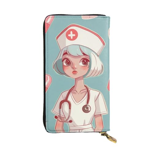 Damen-Geldbörse aus Leder – CutePrints Münzbörse Reisekartenhalter Reißverschluss Geldbörse Handyhandtasche von Anceky