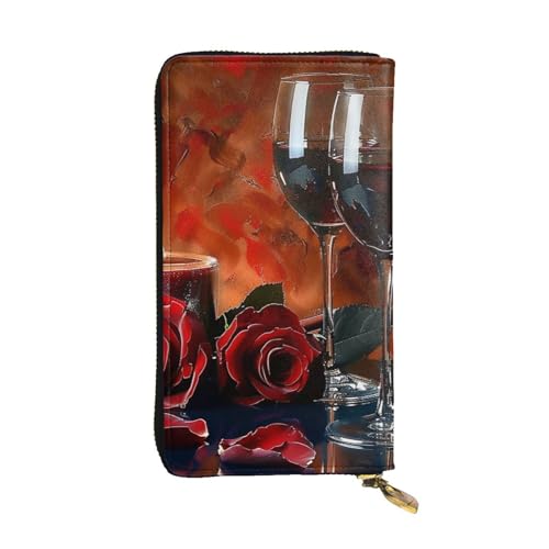 Damen-Geldbörse aus Leder – Motiv: Rotweinrose und Kerzen, Münzgeldbörse, Reisekartenhalter, Reißverschlusstasche, Handyhandtasche Damen-Geldbörse aus Leder – Motiv: Rotweinrose und Kerzen, Münzgeldbörse, Reisekartenhalter, Reißverschlusstasche, Handyhandtasche von Anceky
