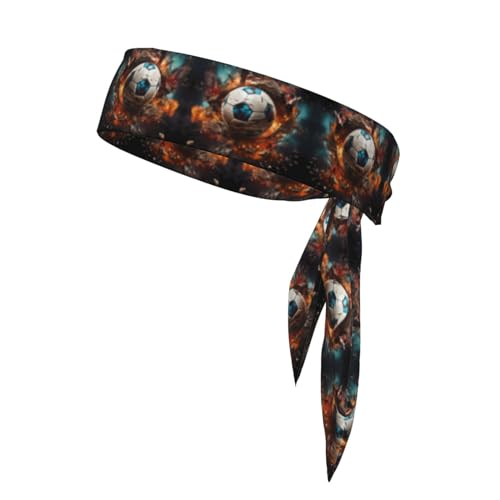Damen-Sport-Stirnband, Schweißband, rutschfest, verstellbar, Firecracker-Fußball-Kopfband für Training, Laufen, Yoga und Fitness von Anceky