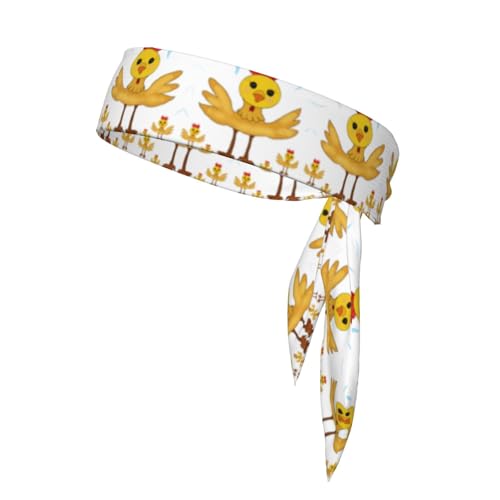 Damen-Sport-Stirnband, Schweißband, rutschfest, verstellbar, Hahn im quadratischen Kopfband für Workouts, Laufen, Yoga und Fitness von Anceky