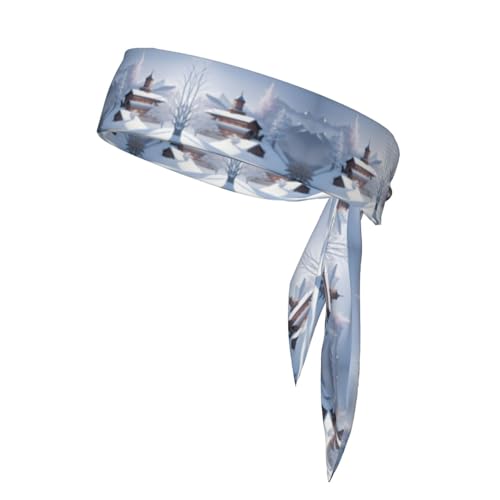 Damen-Sport-Stirnband, Schweißband, rutschfest, verstellbar, Winterlandschaft, Kopfband für Training, Laufen, Yoga und Fitness Damen-Sport-Stirnband, Schweißband, rutschfest, verstellbar, Winterlandschaft, Kopfband für Training, Laufen, Yoga und Fitness von Anceky