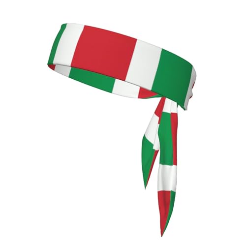 Damen-Sport-Stirnband, Schweißband, rutschfest, verstellbar, mit Italien-Flagge, für Training, Laufen, Yoga und Fitness von Anceky