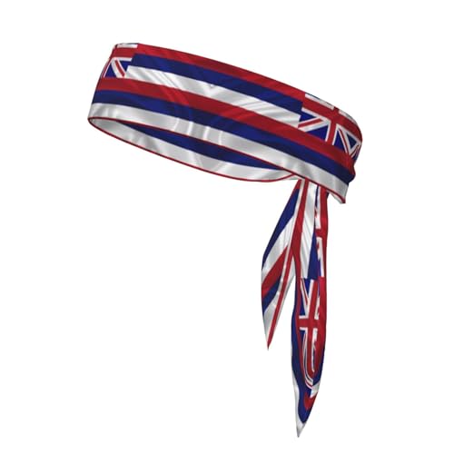 Damen-Sport-Stirnband, Schweißband, rutschfest, verstellbar, mit der amerikanischen Flagge von Hawaii, für Training, Laufen, Yoga und Fitness von Anceky