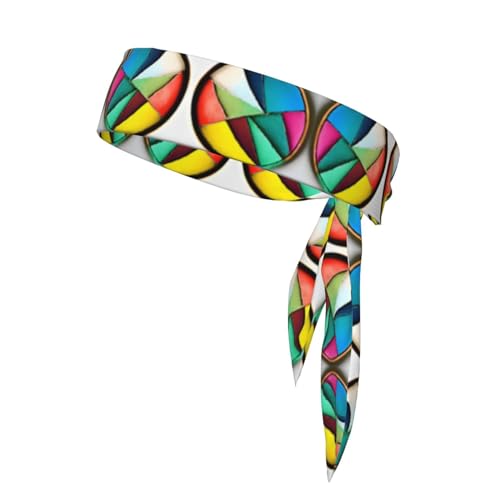 Damen Sport-Stirnband, Schweißband, rutschfest, verstellbar, runde Paletten-Kopfkrawatte für Training, Laufen, Yoga und Fitness von Anceky