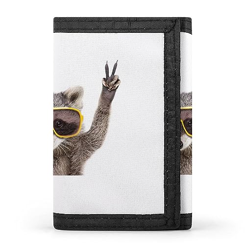 Dreifach gefaltete Geldbörse mit lustigen Waschbären und Sonnenbrille, stilvolle Geldbörse mit Schlüsselanhänger, Kreditkartenetui, Kartenhalter für Rechnungen, Quittungen, Damen und Herren, 12,7 x 8, Dreifach gefaltete Geldbörse mit lustigen Waschbären und Sonnenbrille, stilvolle Geldbörse mit Schlüsselanhänger, Kreditkartenetui, Kartenhalter für Rechnungen, Quittungen, Damen und Herren, 12,7 x 8, von Anceky