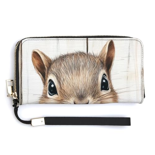 Entzückendes Baby-Eichhörnchen mit Gänseblümchen, PU-Leder-Clutch, lange zweifach faltbare Geldbörse, Münzbörse, Kreditkartenetui, langlebiger Kartenhalter, Geldaufbewahrung für Damen und Herren Entzückendes Baby-Eichhörnchen mit Gänseblümchen, PU-Leder-Clutch, lange zweifach faltbare Geldbörse, Münzbörse, Kreditkartenetui, langlebiger Kartenhalter, Geldaufbewahrung für Damen und Herren von Anceky