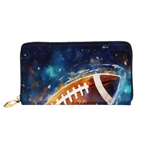 Galaxy Space Football Lange Ledergeldbörse, große Kapazität, weiche PU-Ledergeldbörse für Damen mit mehreren Kartenfächern, Handytasche und Münzgeldbörse mit Reißverschluss, stilvolle Handykartenhalte Galaxy Space Football Lange Ledergeldbörse, große Kapazität, weiche PU-Ledergeldbörse für Damen mit mehreren Kartenfächern, Handytasche und Münzgeldbörse mit Reißverschluss, stilvolle Handykartenhalte von Anceky
