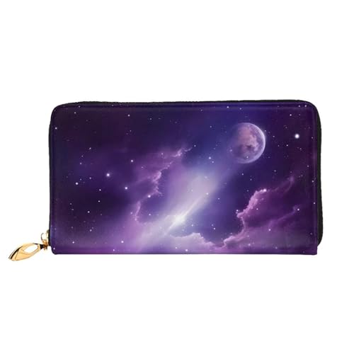 Galaxy Starry Space Lila Lange Ledergeldbörse, Großes Fassungsvermögen, Weiches PU-Ledergeldbörse Für Damen Mit Mehreren Kartenfächern, Handytasche Und Münzgeldbörse Mit Reißverschluss, Stilvolle Hand Galaxy Starry Space Lila Lange Ledergeldbörse, Großes Fassungsvermögen, Weiches PU-Ledergeldbörse Für Damen Mit Mehreren Kartenfächern, Handytasche Und Münzgeldbörse Mit Reißverschluss, Stilvolle Hand von Anceky