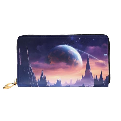 Galaxy Stars Hills Lange Ledergeldbörse, große Kapazität, weiches PU-Leder für Damen mit mehreren Kartenfächern, Handytasche und Münzbörse mit Reißverschluss, stilvolle Handykartenhalter-Clutch Galaxy Stars Hills Lange Ledergeldbörse, große Kapazität, weiches PU-Leder für Damen mit mehreren Kartenfächern, Handytasche und Münzbörse mit Reißverschluss, stilvolle Handykartenhalter-Clutch von Anceky