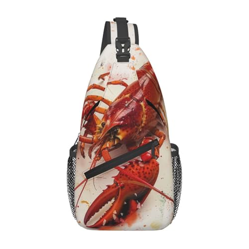 Glutton Shrimps Bedruckte Sling-Brusttasche für Männer und Frauen, lässiger Crossbody-Sling-Rucksack, Schultertasche für Schule, Wandern, Camping, Reisen, Schwarz, Einheitsgröße, Wanderrucksack Glutton Shrimps Bedruckte Sling-Brusttasche für Männer und Frauen, lässiger Crossbody-Sling-Rucksack, Schultertasche für Schule, Wandern, Camping, Reisen, Schwarz, Einheitsgröße, Wanderrucksack von Anceky