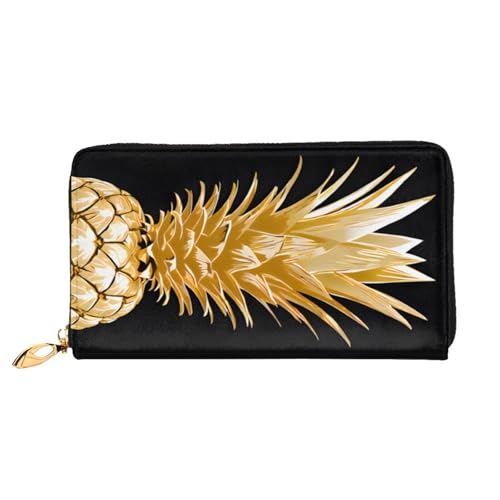 Gold Pine Lange Lederbrieftasche, Großes Fassungsvermögen, Weiches PU-Leder, Geldbörse Für Damen, Mit Mehreren Kartenfächern, Handytasche Und Münzbörse Mit Reißverschluss, Stilvolle Clutch Mit Handyka von Anceky