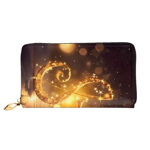Goldene Musiknote mit F, lange Ledergeldbörse, große Kapazität, weiches PU-Leder für Damen mit mehreren Kartenfächern, Handytasche und Münzbörse mit Reißverschluss, stilvolle Handy-Kartenhalter-Clutch Goldene Musiknote mit F, lange Ledergeldbörse, große Kapazität, weiches PU-Leder für Damen mit mehreren Kartenfächern, Handytasche und Münzbörse mit Reißverschluss, stilvolle Handy-Kartenhalter-Clutch von Anceky