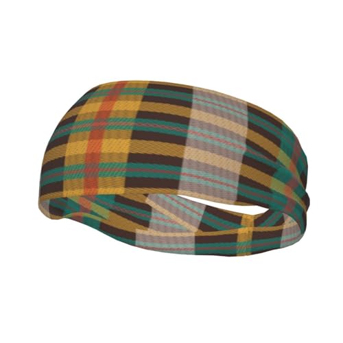 Grün-goldenes kariertes, schweißresistentes Stirnband, modisches Sportkopftuch, atmungsaktives Haarband, schweißableitendes Stirnband für Fitnessgeräte für Damen und Herren Grün-goldenes kariertes, schweißresistentes Stirnband, modisches Sportkopftuch, atmungsaktives Haarband, schweißableitendes Stirnband für Fitnessgeräte für Damen und Herren von Anceky