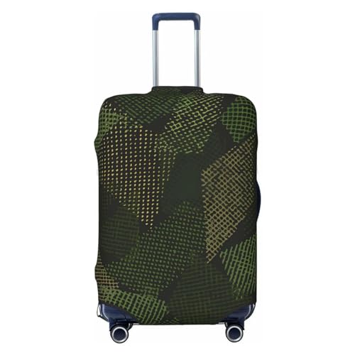 Grüne Camouflage-Reisegepäckabdeckung, Spandex-Kofferschutztasche, grüne Camouflage, doppelseitig Bedruckt, passend für 18-32 Zoll großes Gepäck, Gepäckabdeckungen für Kinder und Erwachsene, XL von Anceky