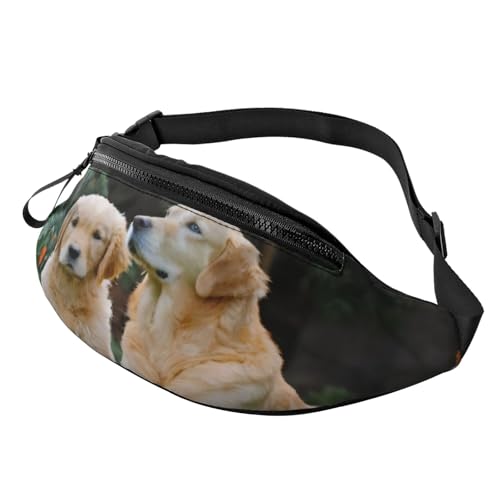 Gürteltasche mit 3D-Golden Retriever-Hunden, Hüfttasche für Damen und Herren, leichte Bauchtasche mit Reißverschlusstaschen, verstellbarer Gürtel für Spaziergänge mit dem Hund, Laufen, Radfahren, Wand Gürteltasche mit 3D-Golden Retriever-Hunden, Hüfttasche für Damen und Herren, leichte Bauchtasche mit Reißverschlusstaschen, verstellbarer Gürtel für Spaziergänge mit dem Hund, Laufen, Radfahren, Wand von Anceky