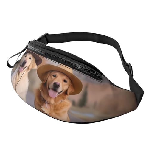Gürteltasche mit 3D-Golden Retriever-Hundewelpen, Hüfttasche für Damen und Herren, leichte Bauchtasche mit Reißverschlusstaschen, verstellbarer Gürtel für Hundespaziergänge, Laufen, Radfahren, Wandern Gürteltasche mit 3D-Golden Retriever-Hundewelpen, Hüfttasche für Damen und Herren, leichte Bauchtasche mit Reißverschlusstaschen, verstellbarer Gürtel für Hundespaziergänge, Laufen, Radfahren, Wandern von Anceky