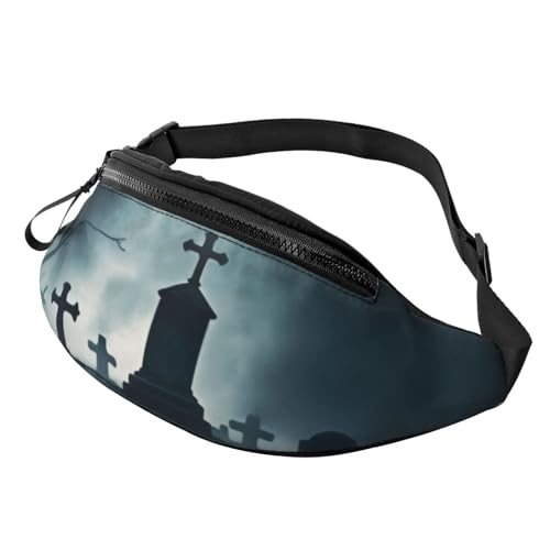 Gürteltasche mit 3D-Horror-Geisterschädel, Hüfttasche für Damen und Herren, leichte Bauchtasche mit Reißverschlusstaschen, verstellbarer Gürtel für Spaziergänge mit dem Hund, Laufen, Radfahren, Wander Gürteltasche mit 3D-Horror-Geisterschädel, Hüfttasche für Damen und Herren, leichte Bauchtasche mit Reißverschlusstaschen, verstellbarer Gürtel für Spaziergänge mit dem Hund, Laufen, Radfahren, Wander von Anceky