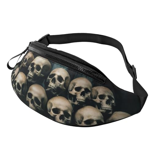 Gürteltasche mit 3D-Horror-Geisterschädel, Hüfttasche für Damen und Herren, leichte Bauchtasche mit Reißverschlusstaschen, verstellbarer Gürtel für Spaziergänge mit dem Hund, Laufen, Radfahren, Wander Gürteltasche mit 3D-Horror-Geisterschädel, Hüfttasche für Damen und Herren, leichte Bauchtasche mit Reißverschlusstaschen, verstellbarer Gürtel für Spaziergänge mit dem Hund, Laufen, Radfahren, Wander von Anceky