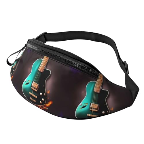 Gürteltasche mit Musik-Motiv, grüne Gitarre, für Männer und Frauen, leicht, verstellbar, modische Hüfttasche für Reisen, Wandern und Laufen Gürteltasche mit Musik-Motiv, grüne Gitarre, für Männer und Frauen, leicht, verstellbar, modische Hüfttasche für Reisen, Wandern und Laufen von Anceky