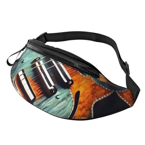 Gürteltasche mit Musikgitarrenmustern für Männer und Frauen, leichte, verstellbare Gürteltasche, modische Hüfttasche für Reisen, Wandern und Laufen Gürteltasche mit Musikgitarrenmustern für Männer und Frauen, leichte, verstellbare Gürteltasche, modische Hüfttasche für Reisen, Wandern und Laufen von Anceky