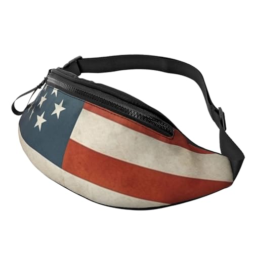 Gürteltasche mit amerikanischer USA-Flagge im Vintage-Stil für Männer und Frauen, leichte, verstellbare Gürteltasche, modische Hüfttasche für Reisen, Wandern und Laufen Gürteltasche mit amerikanischer USA-Flagge im Vintage-Stil für Männer und Frauen, leichte, verstellbare Gürteltasche, modische Hüfttasche für Reisen, Wandern und Laufen von Anceky