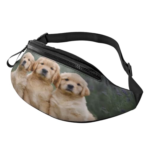 Gürteltaschen mit 3D-Golden Retrievern, Hüfttasche für Damen und Herren, leichte Bauchtasche mit Reißverschlusstaschen, verstellbarer Gürtel für Hundespaziergänge, Laufen, Radfahren, Wandern, Outdoor- Gürteltaschen mit 3D-Golden Retrievern, Hüfttasche für Damen und Herren, leichte Bauchtasche mit Reißverschlusstaschen, verstellbarer Gürtel für Hundespaziergänge, Laufen, Radfahren, Wandern, Outdoor- von Anceky