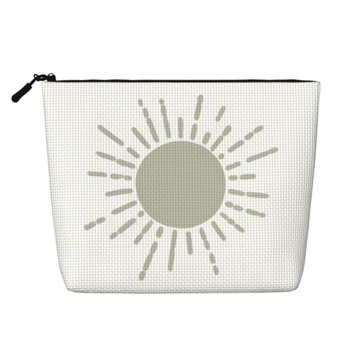 Kosmetiktasche für Kinderzimmer, Boho-Stil, Salbeigrün, Sonne, originelle Make-up-Tasche für Frauen, Weihnachts- und Geburtstagsgeschenke, Toilettenartikel-Zubehör von Anceky