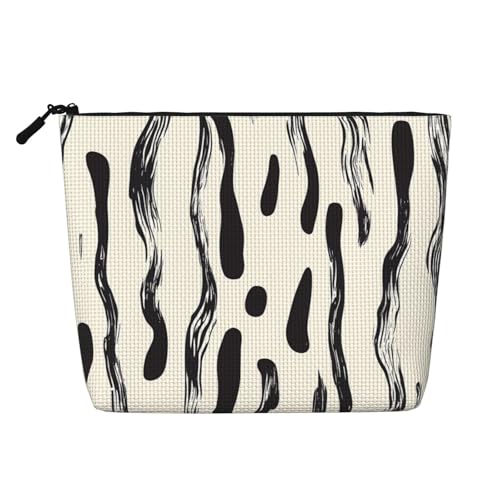 Kosmetiktasche mit Abstrakter, neutraler Kunst in Schwarz und Weiß, modische Make-up-Tasche für Frauen, Weihnachts- und Geburtstagsgeschenke, Toilettenartikel-Zubehör von Anceky