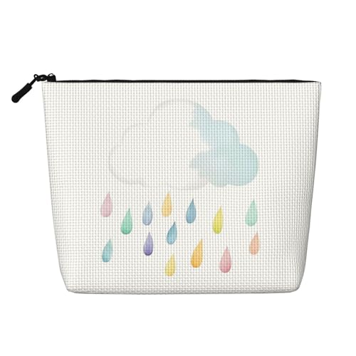 Kosmetiktasche mit Aquarell-Sonne und Regenbogen, modische Make-up-Tasche für Frauen, Weihnachts- und Geburtstagsgeschenke, Toilettenartikel-Zubehör von Anceky