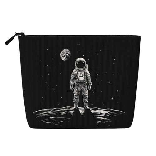 Kosmetiktasche mit Astronauten- und Sternmondmotiv, lässige Make-up-Tasche für Damen, Weihnachts- und Geburtstagsgeschenke, Toilettenartikel-Zubehör von Anceky