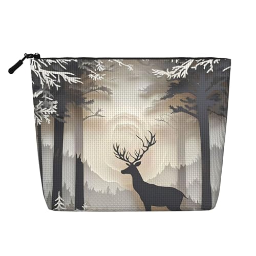 Kosmetiktasche mit Hirschmotiv, modische Make-up-Tasche für Frauen, Weihnachts- und Geburtstagsgeschenke, Toilettenartikel-Zubehör von Anceky