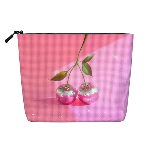Kosmetiktasche mit Kirschmotiv, lustige Make-up-Tasche für Frauen, Weihnachts- und Geburtstagsgeschenke, Toilettenartikel-Zubehör von Anceky