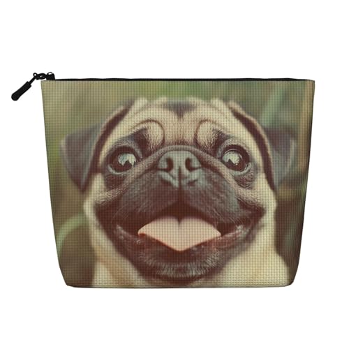 Kosmetiktasche mit Mops-Hund, lustige Make-up-Tasche für Frauen, Weihnachts- und Geburtstagsgeschenke, Toilettenartikel-Zubehör von Anceky