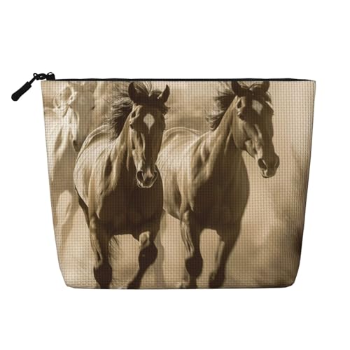 Kosmetiktasche mit Pferdemotiv, originelle Make-up-Tasche für Frauen, Weihnachts- und Geburtstagsgeschenke, Toilettenartikel-Zubehör von Anceky