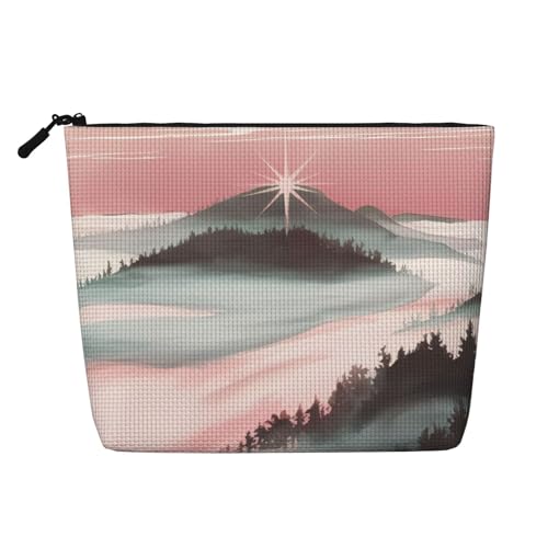 Kosmetiktasche mit Sonnenaufgang-Zeichnung, lustige Make-up-Tasche für Frauen, Weihnachts- und Geburtstagsgeschenke, Toilettenartikel-Zubehör von Anceky