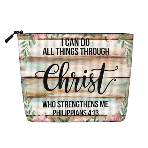 Kosmetiktasche mit biblischen Psalmen, modische Make-up-Tasche für Frauen, Weihnachts- und Geburtstagsgeschenke, Toilettenartikel-Zubehör von Anceky