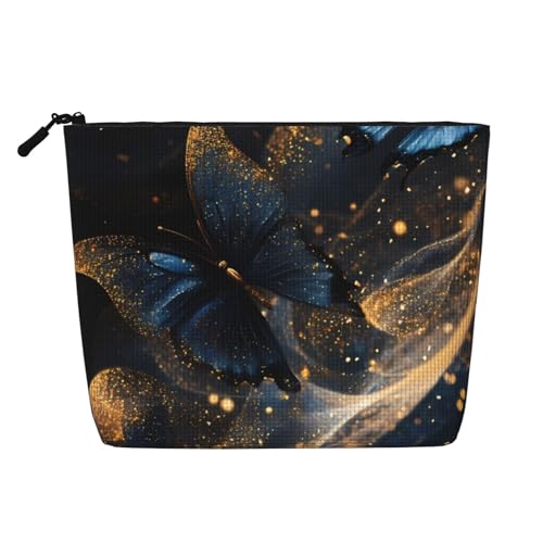 Kosmetiktasche mit blauem Schmetterling, lässige Make-up-Tasche für Frauen, Weihnachts- und Geburtstagsgeschenke, Toilettenartikel-Zubehör von Anceky