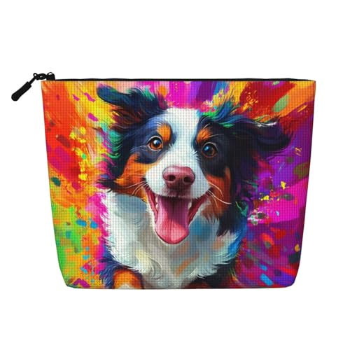 Kosmetiktasche mit bunten Hunden, lustige Make-up-Tasche für Frauen, Weihnachts- und Geburtstagsgeschenke, Toilettenartikel-Zubehör von Anceky
