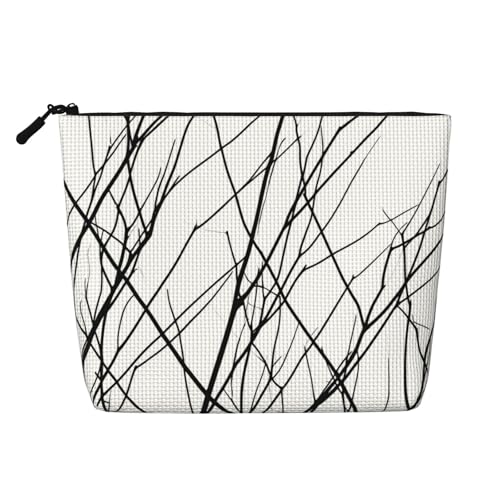 Kosmetiktasche mit modernem abstraktem neutralem Kunstmotiv in Schwarz und Weiß, originelle Make-up-Tasche für Frauen, Weihnachts- und Geburtstagsgeschenke, Toilettenartikel von Anceky