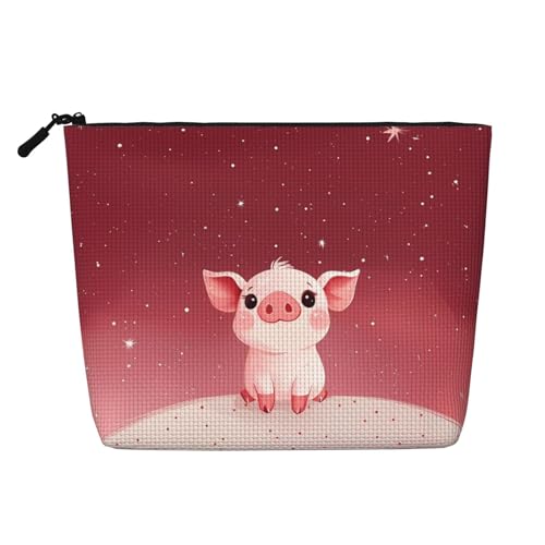 Kosmetiktasche mit süßem Schweinchen, lässige Make-up-Tasche für Frauen, Weihnachts- und Geburtstagsgeschenke, Toilettenartikel-Zubehör von Anceky