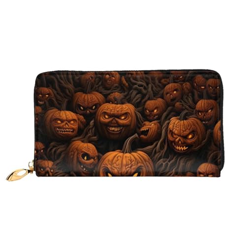 Lange Halloween-Ledergeldbörse, große Kapazität, weiche PU-Ledergeldbörse für Damen mit mehreren Kartenfächern, Handytasche und Münzgeldbörse mit Reißverschluss, stilvolle Handykartenhalter-Clutch Lange Halloween-Ledergeldbörse, große Kapazität, weiche PU-Ledergeldbörse für Damen mit mehreren Kartenfächern, Handytasche und Münzgeldbörse mit Reißverschluss, stilvolle Handykartenhalter-Clutch von Anceky