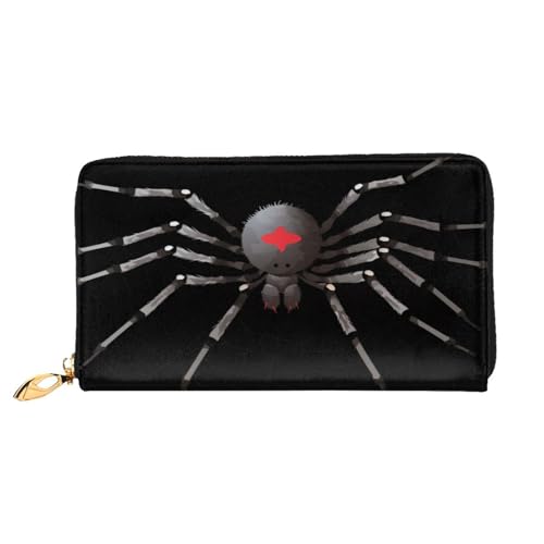 Lange Lederbrieftasche „Black Spider, große Kapazität, weiches PU-Leder, für Damen, mit mehreren Kartenfächern, Handytasche und Münzbörse mit Reißverschluss, stilvolle Clutch mit Handykartenhalter Lange Lederbrieftasche „Black Spider, große Kapazität, weiches PU-Leder, für Damen, mit mehreren Kartenfächern, Handytasche und Münzbörse mit Reißverschluss, stilvolle Clutch mit Handykartenhalter von Anceky