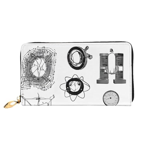 Lange Lederbrieftasche mit Physik-Print, große Kapazität, weiches PU-Leder für Damen mit mehreren Kartenfächern, Handytasche und Münzbörse mit Reißverschluss, stilvolle Clutch mit Handykartenhalter Lange Lederbrieftasche mit Physik-Print, große Kapazität, weiches PU-Leder für Damen mit mehreren Kartenfächern, Handytasche und Münzbörse mit Reißverschluss, stilvolle Clutch mit Handykartenhalter von Anceky