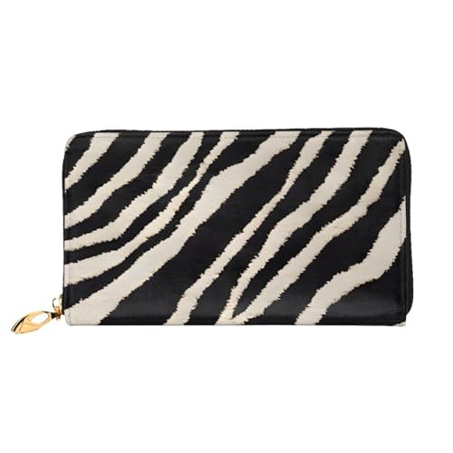Lange Lederbrieftasche mit Zebra-Tiermotiv, große Kapazität, weiches PU-Leder, Geldbörse für Damen mit mehreren Kartenfächern, Handytasche und Münzbörse mit Reißverschluss, stilvolle Clutch mit Handyk von Anceky