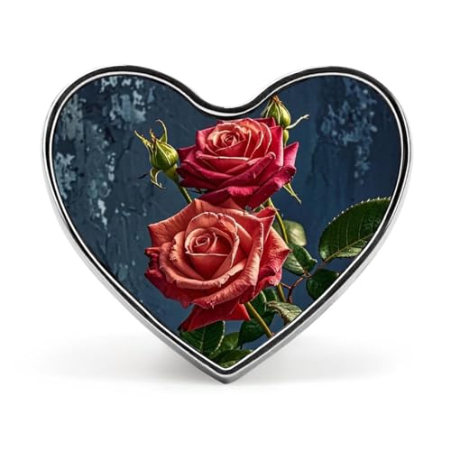 Leichte, langlebige Anstecknadel aus Metall mit 2 Eisbären, rundes, modisches Herz-Abzeichen für Hemden, Jacken, Hüte von Anceky