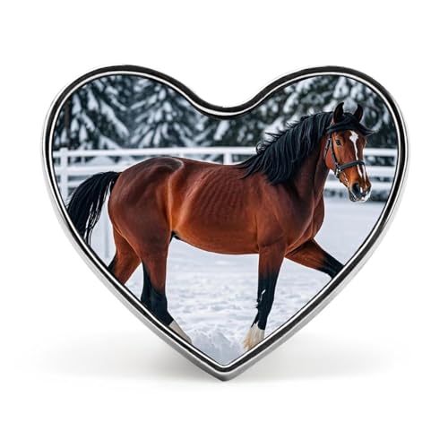 Leichte, langlebige Anstecknadel aus Metall mit 2 Eisbären, rundes, modisches Herz-Abzeichen für Hemden, Jacken, Hüte von Anceky