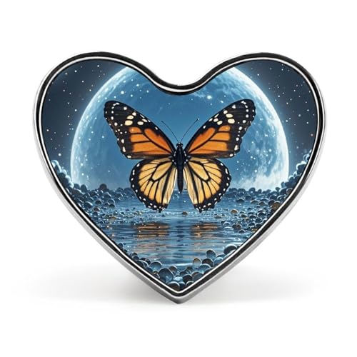 Leichte, langlebige Anstecknadel aus Metall mit Delfinmotiv im, rundes, modisches Herz-Abzeichen für Hemden, Jacken, Hüte von Anceky